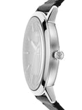 Emporio Armani Ruggero Black Dial Black Leather Strap Watch for Men - AR11193