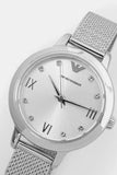 Emporio Armani Cleo Silver Dial Silver Mesh Strap Watch for Women - AR11584