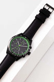 Lacoste Apext Black Dial Black Leather Strap Watch for Men - 2011296