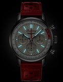 Breitling Top Time B01 Ford Thunderbird White Dial Red Leather Strap Watch for Men - AB01766A1A1X1