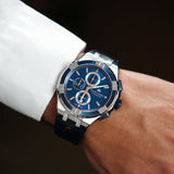 Maurice Lacroix Aikon Chronograph Blue Dial Blue Leather Strap Watch For Men - AI1018-SS001-432-4
