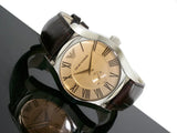 Emporio Armani Classic Beige Dial Brown Leather Strap Watch for Men - AR0645