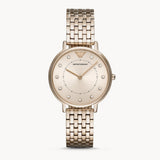 Emporio Armani Dress Quartz Rose Gold Dial Rose Gold Steel Strap Watch For Women - AR11062