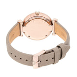 Emporio Armani Gianni T-Bar Silver Dial Beige Leather Strap Watch for Women - AR11111