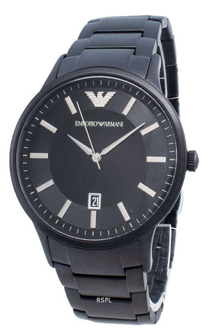 Emporio Armani Renato Black Dial Black Steel Strap Watch for Men - AR11184
