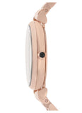 Emporio Armani Gianni T Bar Black Dial Rose Gold Steel Strap Watch For Women - AR11206