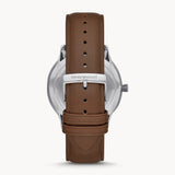 Emporio Armani Giovanni Quartz White Dial Brown Leather Strap Watch For Men - AR11211