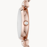 Emporio Armani Gianni T-Bar Mother of Pearl Dial Rose Gold Steel Strap Watch For Women - AR11316