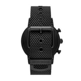 Emporio Armani Luigi Chronograph Green Dial Black Mesh Bracelet Watch For Men - AR11470