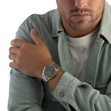 Emporio Armani Claudio Green Dial Silver Steel Strap Watch for Men - AR11575