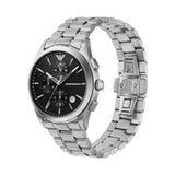 Emporio Armani Paolo Chronograph Black Dial Silver Steel Strap Watch For Men - AR11602