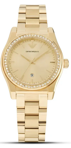 Emporio Armani Federica Gold Dial Gold Steel Strap Watch for Women - AR11607