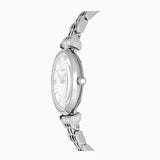 Emporio Armani Gianni T-Bar Mother of Pearl Dial Silver Steel Strap Watch for Women - AR11701