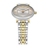 Emporio Armani Gianni T-Bar Beige Dial Two Tone Steel Strap Watch for Women - AR11702