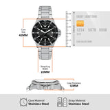 Emporio Armani World Explorer Solar Black Dial Silver Steel Strap Watch for Men - AR11787