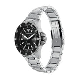 Emporio Armani World Explorer Solar Black Dial Silver Steel Strap Watch for Men - AR11787
