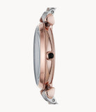 Emporio Armani Gianni T Bar Grey Dial Two Tone Stainless Steel Watch For Women - AR1725