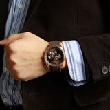Emporio Armani Alpha Large Chronograph Brown Dial Brown Leather Strap Watch for Men - AR1793