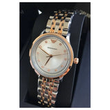 Emporio Armani Alpha Silver Dial Two Tone Steel Strap Watch for Women - AR1962