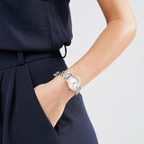 Emporio Armani Alpha Silver Dial Two Tone Steel Strap Watch for Women - AR1962