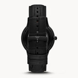 Emporio Armani Meccanico Skeleton Black Dial Black Leather Strap Watch For Men - AR60046