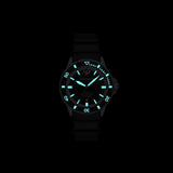 Emporio Armani Sea Explorer Automatic Black Dial Black Silicone Strap Watch For Men - AR60078