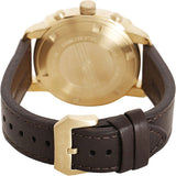 Emporio Armani Sportivo Chronograph Gold Dial Brown Leather Strap Watch for Men - AR6062