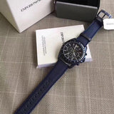 Emporio Armani Sportivo Chronograph Blue Dial Blue Nylon Strap Watch for Men - AR6132