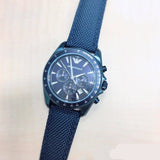 Emporio Armani Sportivo Chronograph Blue Dial Blue Nylon Strap Watch for Men - AR6132