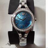 Emporio Armani Chiara Blue Dial Blue Leather Strap Watch for Women - AR7330