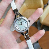 Emporio Armani Chiara Mother of Pearl Dial White Leather Strap Watch for Women - AR7353
