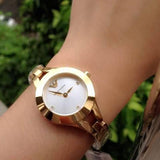 Emporio Armani Chiara Silver Dial Gold Steel Strap Watch for Women - AR7363