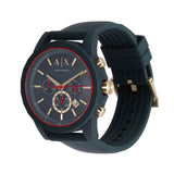 Armani Exchange Outerbanks Chronograph Blue Dial Blue Silicone Strap Watch For Men - AX1335