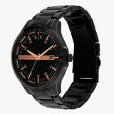 Armani Exchange Hampton Chronograph Black Dial Black Steel Strap Watch For Men - AX2150
