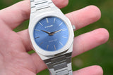 D1 Milano Ultra Thin Blue Dial Silver Steel Watch for Men - D1-UTBJ03