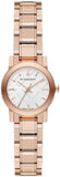 Burberry The City White Dial Rose Gold Steel Strap Watch for Women - BU9204