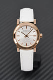 Burberry The City White Dial White Leather Strap Watch for Women - BU9012
