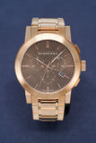 Burberry The City Grey Dial Rose Gold Steel Strap Watch for Men - BU9353