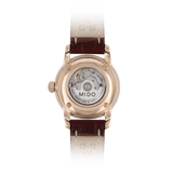 Mido Baroncelli III Automatic White Dial Brown Leather Strap Watch For Women - M7600.3.26.8