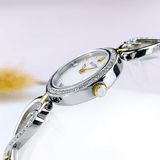 Bulova Crystals Mother of Pearl Dial Two Tone Steel Strap Watch for Women - 98X108