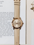 Burberry The City Beige Dial Brown Leather Strap Watch for Women - BU9014