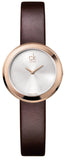 Calvin Klein Firm White Dial Brown Leather Strap Watch for Women - K3N236G6