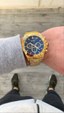 Hugo Boss Ikon Blue Dial Gold Steel Strap Watch for Men - 1513340