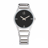 Calvin Klein Stately Black Dial Silver Steel Strap Watch for Women - K3G2312S