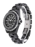 Chanel J12 Quartz Diamonds Black Dial Black Steel Strap Watch for Women - J12 H1625