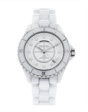 Chanel J12 Quartz Diamonds White Dial White Steel Strap Watch for Women - J12 H5703