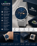 Lacoste Moon Multifunction Blue Dial Silver Mesh Strap Watch for Men - 2011024