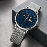 Lacoste Moon Multifunction Blue Dial Silver Mesh Strap Watch for Men - 2011024