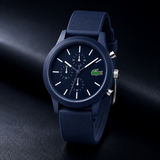 Lacoste 12.12 Chronograph Blue Dial Blue Silicon Strap Watch for Men - 2010970