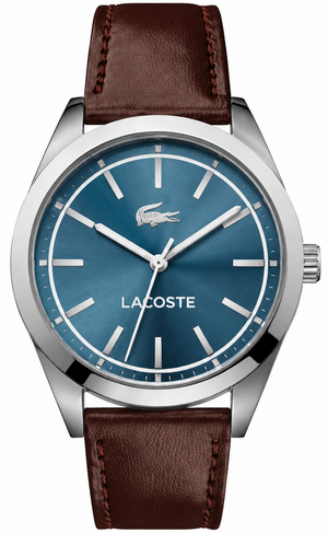 Lacoste Edmonton Blue Dial Brown Leather Strap Watch for Men - 2010889